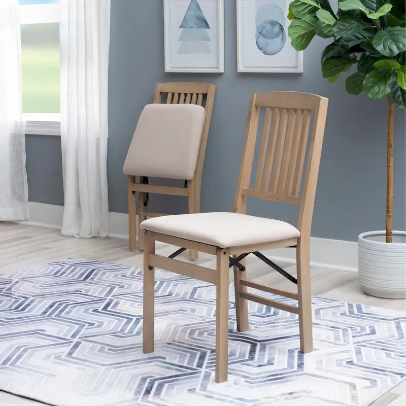 Chaises de salle à manger pliantes en bois gris délavé Lesvos Mission (lot de 2)