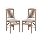 Chaises de salle à manger pliantes en bois gris délavé Lesvos Mission (lot de 2)