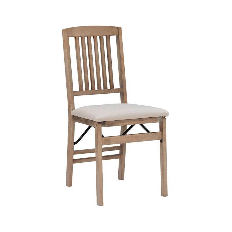 Chaises de salle à manger pliantes en bois gris délavé Lesvos Mission (lot de 2)
