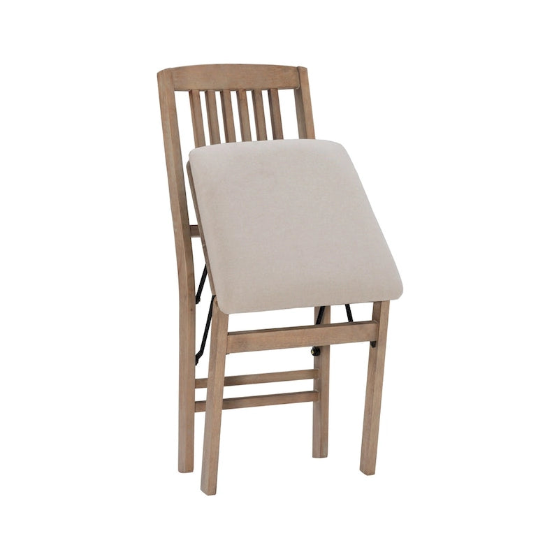 Chaises de salle à manger pliantes en bois gris délavé Lesvos Mission (lot de 2)