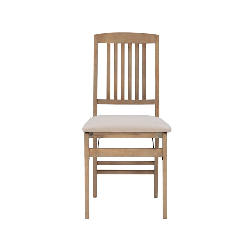 Chaises de salle à manger pliantes en bois gris délavé Lesvos Mission (lot de 2)