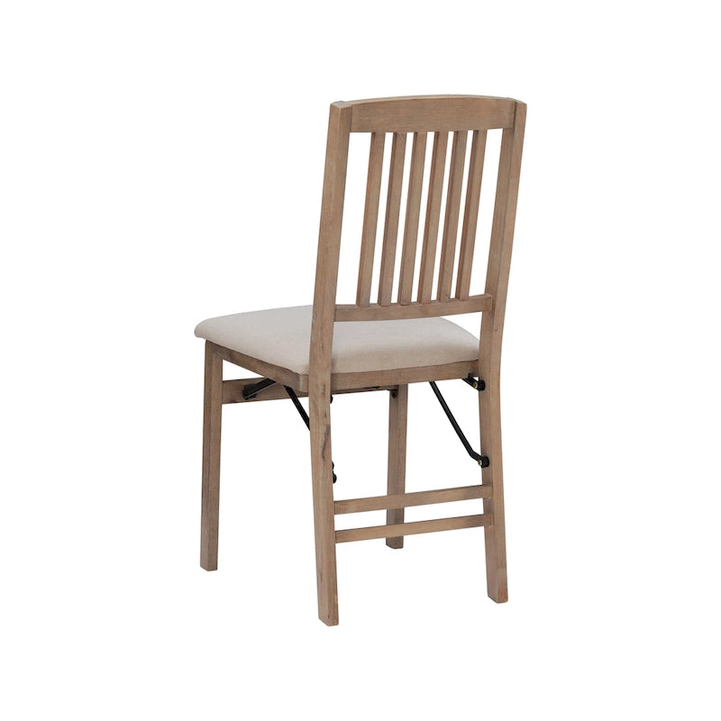 Chaises de salle à manger pliantes en bois gris délavé Lesvos Mission (lot de 2)