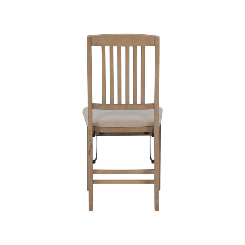 Chaises de salle à manger pliantes en bois gris délavé Lesvos Mission (lot de 2)