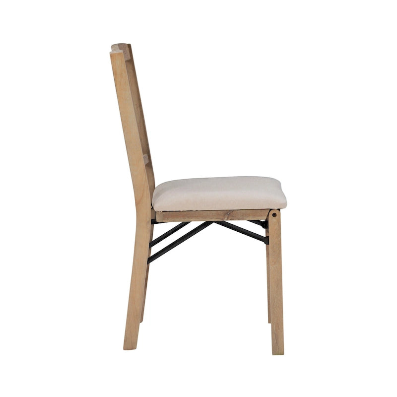 Chaises de salle à manger pliantes en bois gris délavé Lesvos Mission (lot de 2)