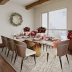 Table de salle à manger moderne Hobart 63-94 avec plateau rectangulaire en pierre frittée et pieds en acier au carbone pour 4 à 10 personnes