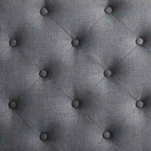 Pouf carré capitonné Abigal couleur anthracite