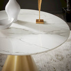 Table de salle à manger ronde Darcy 46 de large en faux marbre par iNSPIRE Q Bold