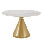 Table de salle à manger ronde Darcy 46 de large en faux marbre par iNSPIRE Q Bold