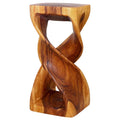 Haussmann Wood Double Twist Stool Table 12 in SQ x 26 in H Oak Oil - 12 x 12 x 26