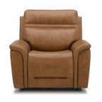 Fauteuil inclinable électrique en cuir Cooper - Camel