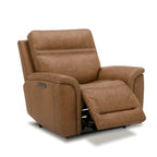 Fauteuil inclinable électrique en cuir Cooper - Camel