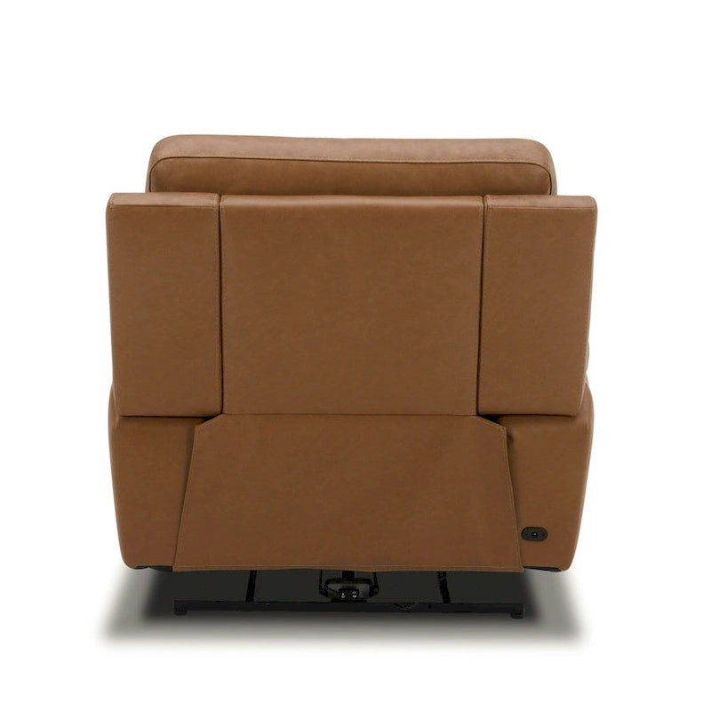 Fauteuil inclinable électrique en cuir Cooper - Camel