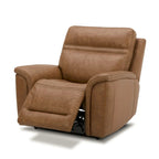 Fauteuil inclinable électrique en cuir Cooper - Camel