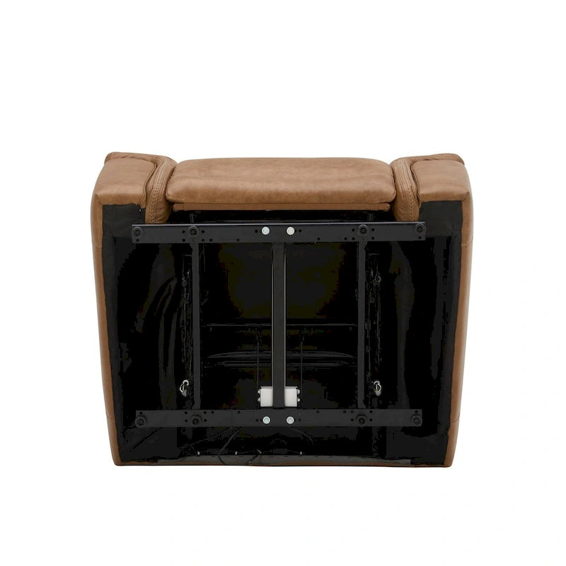 Fauteuil inclinable électrique en cuir Cooper - Camel