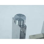 Table ronde contemporaine Somette en verre avec piètement en acier et motifs dorés