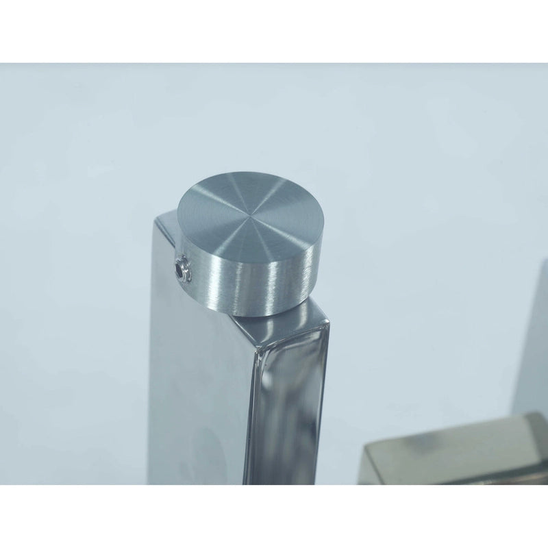 Table ronde contemporaine Somette en verre avec piètement en acier et motifs dorés