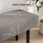 Banc de lit HOMCOM 39, banc d'entrée rembourré avec pieds en acier, banc de chambre, gris