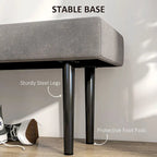 Banc de lit HOMCOM 39, banc d'entrée rembourré avec pieds en acier, banc de chambre, gris