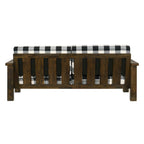 Canapé Jimo Farmhouse Rustic Oak avec accoudoirs en bois et revêtement en tissu, par Furniture of America