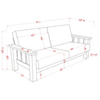 Canapé Jimo Farmhouse Rustic Oak avec accoudoirs en bois et revêtement en tissu, par Furniture of America