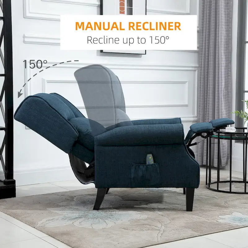 Fauteuil de massage chauffant et vibrant HOMCOM à dossier inclinable, canapé d'appoint rembourré avec télécommande et fonction massage.