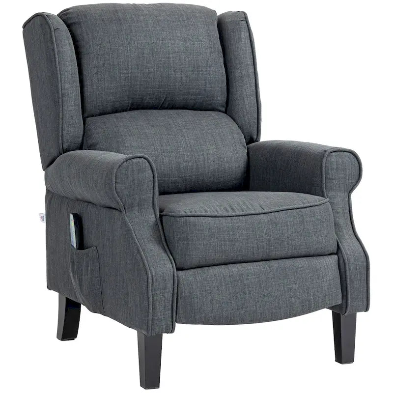Fauteuil de massage chauffant et vibrant HOMCOM à dossier inclinable, canapé d'appoint rembourré avec télécommande et fonction massage.