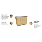 Chariot de cuisine mobile Homestyles Create-a-Cart Natural avec plateau en acier inoxydable
