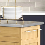 Chariot de cuisine mobile Homestyles Create-a-Cart Natural avec plateau en acier inoxydable