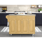 Chariot de cuisine mobile Homestyles Create-a-Cart Natural avec plateau en acier inoxydable