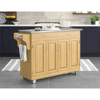 Chariot de cuisine mobile Homestyles Create-a-Cart Natural avec plateau en acier inoxydable