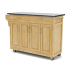 Chariot de cuisine mobile Homestyles Create-a-Cart Natural avec plateau en acier inoxydable