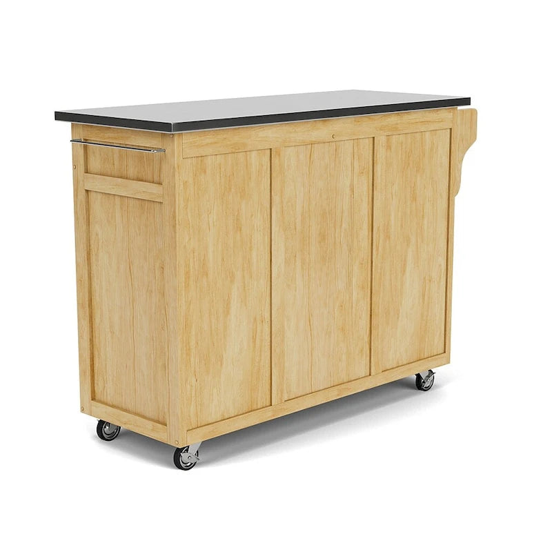 Chariot de cuisine mobile Homestyles Create-a-Cart Natural avec plateau en acier inoxydable