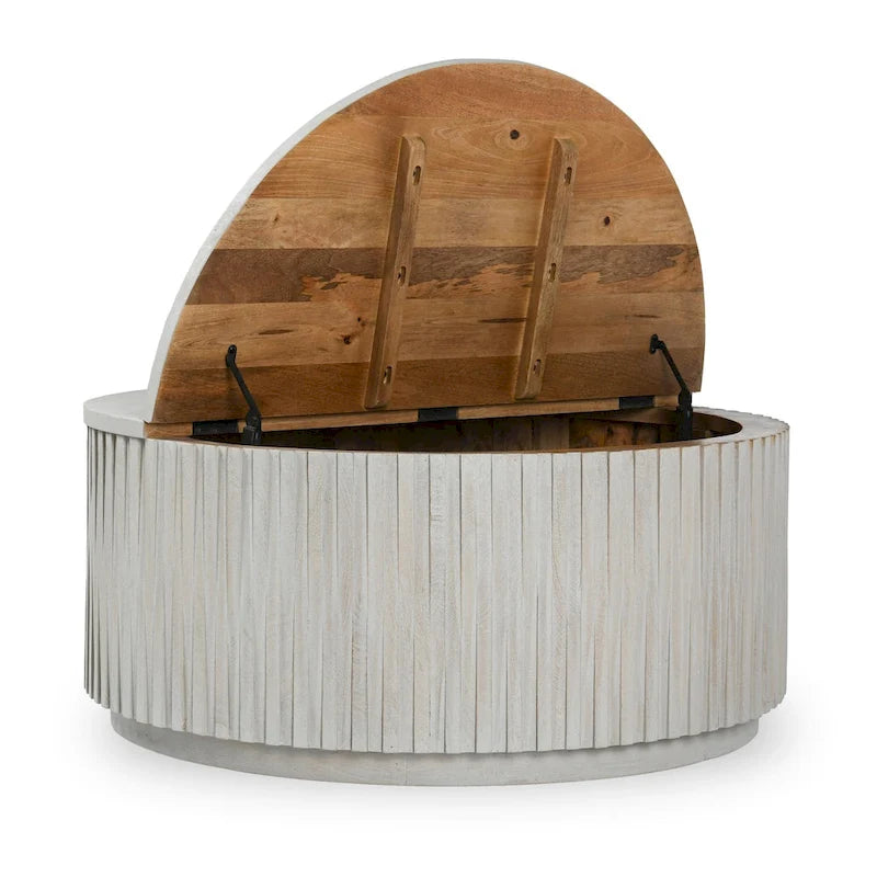 Table basse ronde Maya de Classic Home - 45,7 cm (H) x 101,6 cm (L) x 101,6 cm (P)