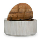 Table basse ronde Maya de Classic Home - 45,7 cm (H) x 101,6 cm (L) x 101,6 cm (P)