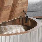 Table basse ronde Maya de Classic Home - 45,7 cm (H) x 101,6 cm (L) x 101,6 cm (P)