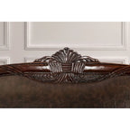 Canapé Quez traditionnel marron en similicuir avec accoudoirs roulés, par Furniture of America