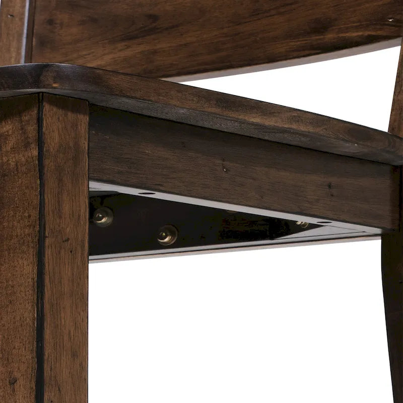 Chaises de salle à manger rustiques en bois à dossier échelle (ensemble de 2) de la marque Furniture of America