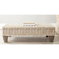 SAFAVIEH Leary Washed Natural Wicker Bench - 40.6 x 27.6 x 12.2