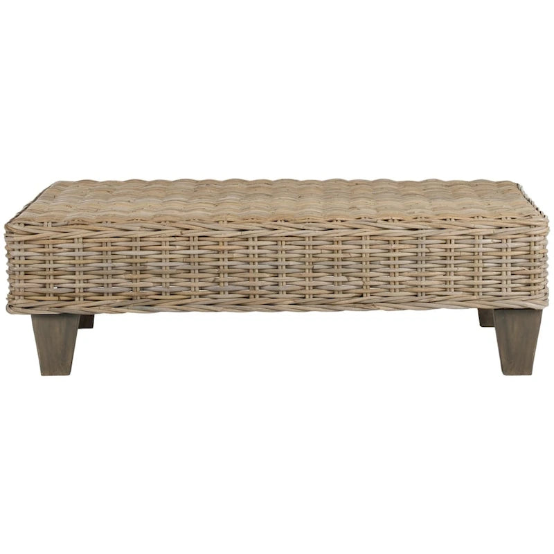 Banc en osier naturel lavé SAFAVIEH Leary - 40,6 x 27,6 x 12,2