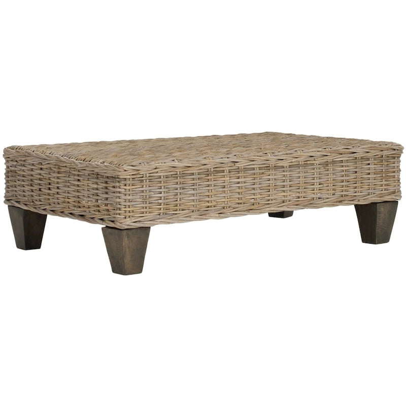 Banc en osier naturel lavé SAFAVIEH Leary - 40,6 x 27,6 x 12,2