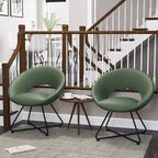 Fauteuil en velours vert, fauteuil d'appoint en velours pour salon, chambre, bureau, canapé une place rembourré