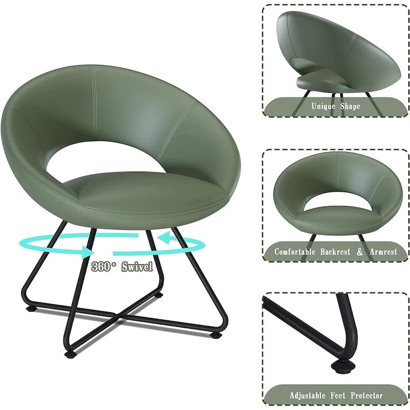 Fauteuil en velours vert, fauteuil d'appoint en velours pour salon, chambre, bureau, canapé une place rembourré