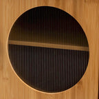 Table d'appoint Naresh de style transitionnel moderne du milieu du siècle, en bois de bambou brun naturel, à une porte