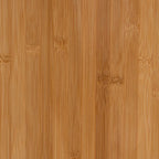 Table d'appoint Naresh de style transitionnel moderne du milieu du siècle, en bois de bambou brun naturel, à une porte