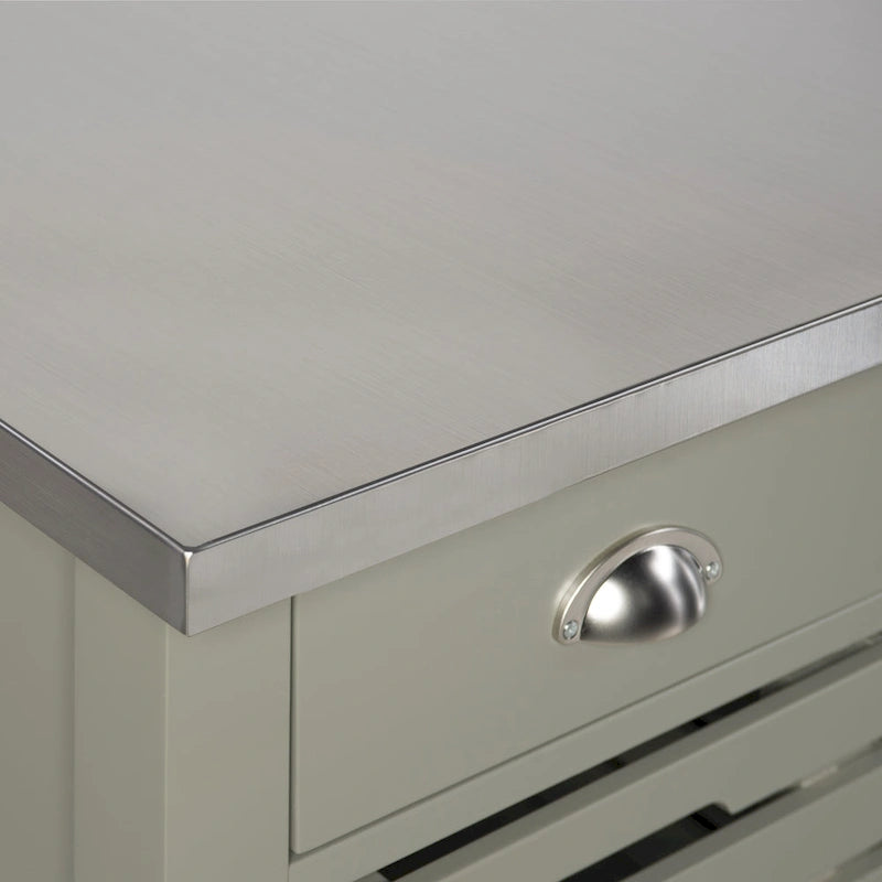Chariot de cuisine en bois gris The Gray Barn White Squirel