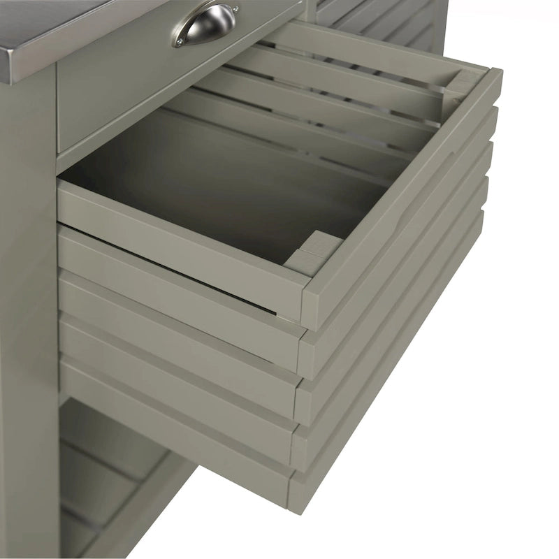 Chariot de cuisine en bois gris The Gray Barn White Squirel