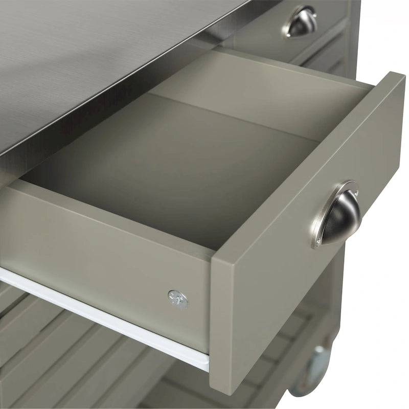 Chariot de cuisine en bois gris The Gray Barn White Squirel