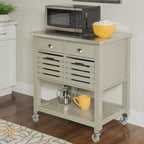 Chariot de cuisine en bois gris The Gray Barn White Squirel