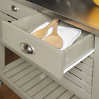 Chariot de cuisine en bois gris The Gray Barn White Squirel