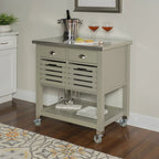 Chariot de cuisine en bois gris The Gray Barn White Squirel